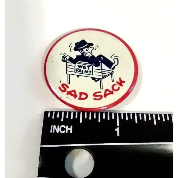 Sad Sack Vintage Pinback Button 1950's - Picture 2 of 5